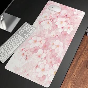 Söt rosa Sakura musmatta, musmatta med blommor, musmatta med blommor, musmatta med körsbärsblom, estetisk skrivbordsdekor, mössmatta med antislip gummibas för datorkontorflicka