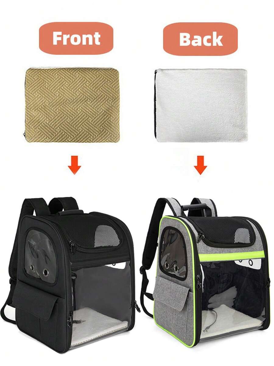 Cat Carrier Backpack, Portable Double Shoulder Pet Bag With Transparent