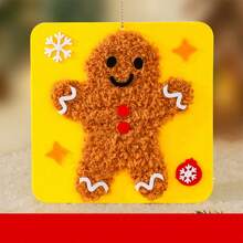 1pc DIY Sewing Craft Kit For Kids, Christmas Handmade Toys, Christmas Small Gifts, Santa Claus, Snowman, Christmas Tree, Reindeer, Gingerbread Man, Creative Cartoon, Knitted Embroidery Painting, Material Pack, Educational DIY Craft Kit,Diy,Embroidery Kit,Embroidery