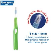 10 件装 Fawnmum 牙间刷，1.0 毫米尺寸，灵活牙齿清洁牙线刷 - 綠色 - 查看 1