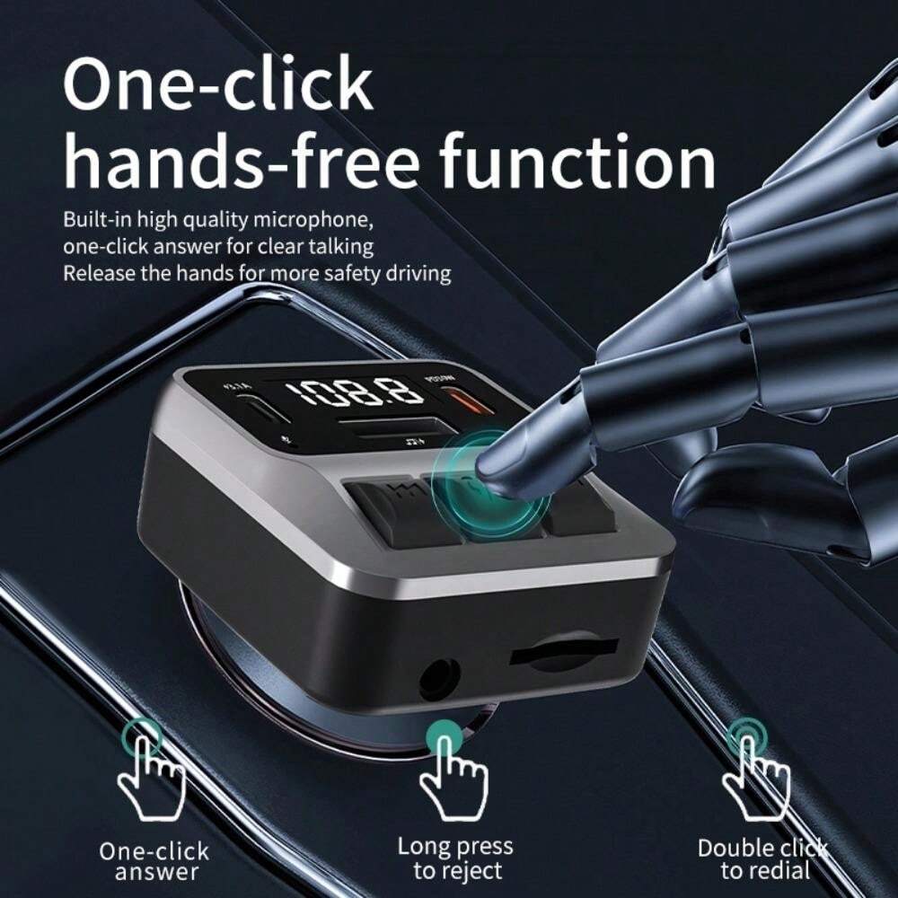 Car Bluetooth HandsFree Calling FM Transmitter Car Wireless Kit MP3