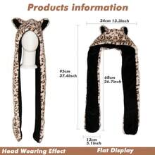 Cute Plush Cat Ear Scarf Gloves 3-In-1 Hooded Set, Fashionable Multi-Purpose Warm Accessory For Party And Home Use - Multicolor - View 2