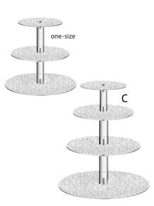 Đế bánh acrylic hình tháp tròn trong suốt với kết cấu bằng đá hiển thị cho nhiều lớp món tráng miệng, cho đám cưới, sinh nhật và tiệc tùng - Trong sáng - Xem 1