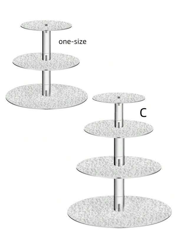 Transparent Round Tower Shaped Acrylic Cake Stand With Stone Texture Display For Multiple Layers Dessert, For Wedding, Birthday And Party Cake Stand Cake Decorations Cupcake Stand Cake Decor Cake Holder Wedding Decor Wedding Party Supplies Wedding Decorations Wedding Accessories Wedding Cake Stand