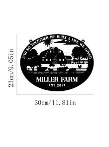 Decoración de pared personalizada de hierro forjado con logotipo de granja, vacas, caballos, cerdos, pollos, monograma personalizado para el hogar rústico. Decoración de pared personalizada con logotipo de granja, vacas, tractores, monograma para entrada, puerta principal y ambientación de regalo para familia, amigos, fiestas, graduación - Negro - Ver 15