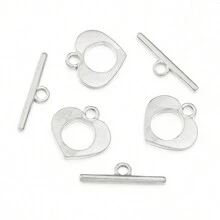 1set Stainless Steel Wave-Shaped OT Clasp Set, Minimalist OT Connector Clasp For Bracelets/Necklaces DIY Jewelry Making