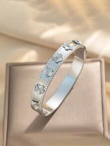 1 件不锈钢优雅花卉设计时尚手链，适合日常佩戴和送礼 - 手鐲 - 查看 2