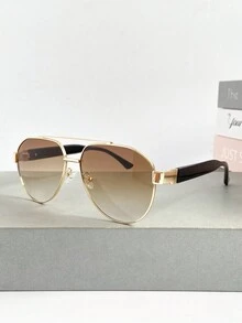 Kính thời trang Unisex cỡ lớn khung kim loại hai chùm hợp thời trang cổ điển mới, phù hợp cho các dịp hàng ngày, ngoài trời, đường phố, tiệc tùng, thường ngày Trang phục mùa thu đông thời trang cho phụ nữ Quần áo công sở Quà tặng thường ngày Phụ kiện bãi biển cho phụ nữ Kính thời trang - Nhiều màu - Xem 4