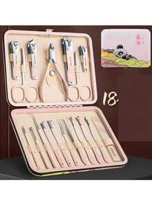 多色高端多用途不锈钢指甲刀掏耳勺便捷家用美甲工具套装耳垢清除耳朵清洁工具套装家用多功能指甲刀套装旅行美容套装日常户外旅行酒店礼品包包收纳盒收纳动漫卡通风格 - 彩色 - 查看 17