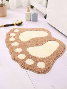 1 stuk creatieve asymmetrische zachte absorberende antislipmat, pootvormige badmat, badkamer/woonkamer/slaapkamer/hal vloermat, badkamerdecoratie, badkameraccessoires, terug naar school