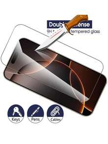 2 件钢化玻璃屏幕保护膜适用于 iPhone 11 12 13 14 15 16Pro Max Plus 全保护防刮保护膜 iPhone 7 8 iPhone X Xs Xr - 無色 - 查看 6