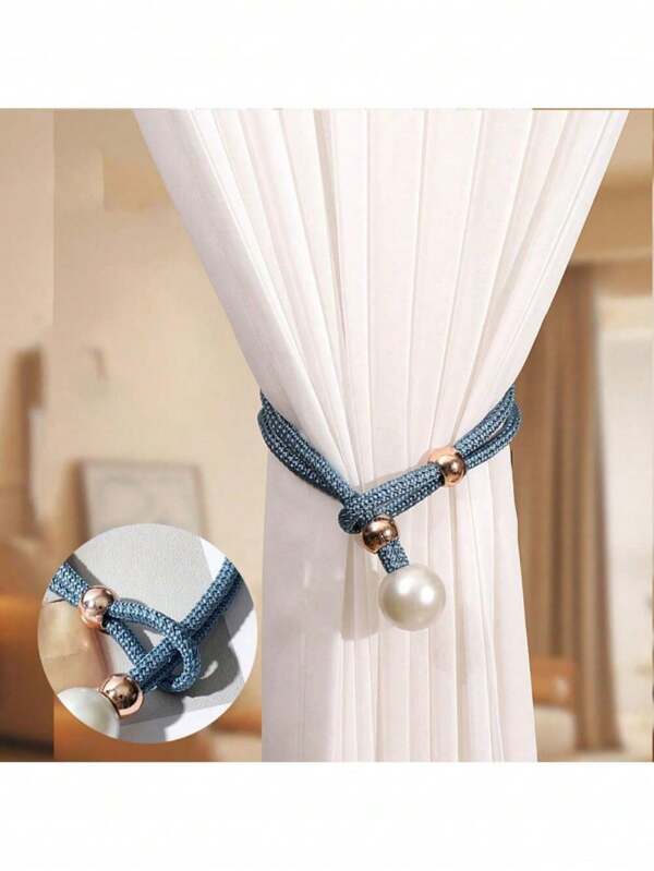 Fermatende per tende senza foratura con perle , fermatende per tende regolabili