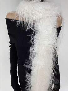 1pc Unisex Fluffy Infinity Scarf, Long Warm Scarf For Autumn Winter - Long Fleece Scarf - View 6