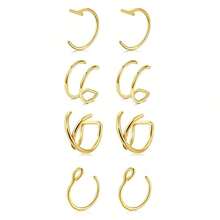 8 件/套时尚经典简约假唇环耳环 - 風格一 - 查看 5