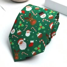 1 件圣诞树圣诞老人派对和商务休闲街头涤纶领带，适合所有季节作为圣诞礼物 - 彩色 - 查看 14