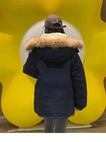 Áo khoác trùm đầu thời trang dài vừa phải dày ấm áp có dây rút khóa kéo cho nữ - màu đen - Xem 5