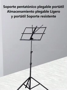 Atril Ajustable Plegable Portátil Para Partituras De Música - Negro - Ver 4