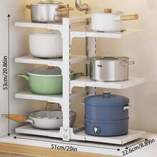 1 cái Giá để nồi và chảo cho tủ, Giá để nồi có thể điều chỉnh cho dưới tủ, Giá để nồi để sắp xếp & lưu trữ, Giá để nắp nồi chống gỉ - Nhiều màu - Xem 16