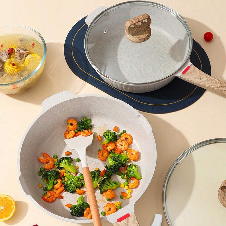 Maifanshi NonStick Frying Pan, MultiFunctional Flat Bottom Pan For