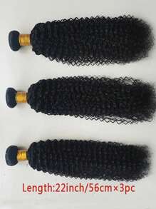 10A Brazilian Curly Hair Weave 3 Bundles Virgin Kinky Curly Human Hair Unprocessed Hair Weft Extensions Natural Black Color - SNatural - View 7
