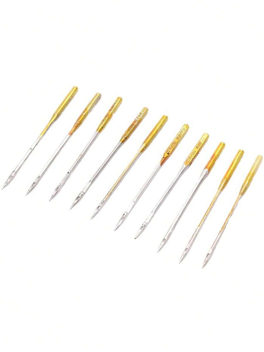 Titanium Plated Universal Sewing Machine Needles, Golden, 1Packs (10