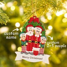 1 pieza Adorno personalizado para coche, recordatorio de conducción segura, regalo para el Día de la Madre, regalo para el Día del Padre, decoración de árbol de Navidad de madera, personalizado con los nombres de los miembros de la familia, decoraciones navideñas de madera, colgante navideño para fiestas en casa - Multicolor - Ver 1