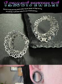 1 Cặp Ống đo tai bằng đồng thau 2g-5,8" Ống đo tai rỗng hình hoa đôi loe, Bông tai hình con ong yên ngựa, Ống đo nút tai, Dụng cụ giãn nở, Đồ trang sức xỏ khuyên cơ thể - 1 # - Xem 6