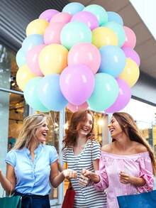 Bộ 20/23 bóng bay chủ đề Donut, Bóng bay giấy bạc Donut, Bóng bay cao su Macaron + Cờ hiệu, Thích hợp trang trí tiệc sinh nhật - Nhiều màu - Xem 3