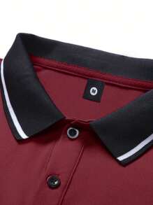 4pcs Men Long Sleeve Polo Shirt, Classic Collared Casual Sports Wear, Solid Color Basic Outerwear For Spring Autumn Outdoor Daily Running