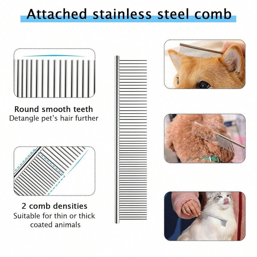 3 PCS Pet Grooming Brush, Double Sided Shedding And Dematting Undercoat