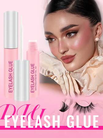 Miss Wink 1 pieza 5ml Pegamento de pestañas transparente, resistente al agua y de súper agarre para pestañas postizas, pegamento de pestañas con pincel para pestañas postizas, de secado rápido y de larga duración