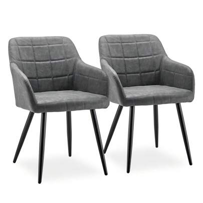  CLIPOP chaises de salle à manger lot de 2 chaises de cuisine chaises rembourrées chaises de salon fauteuils avec , assise en tissu, pieds en métal