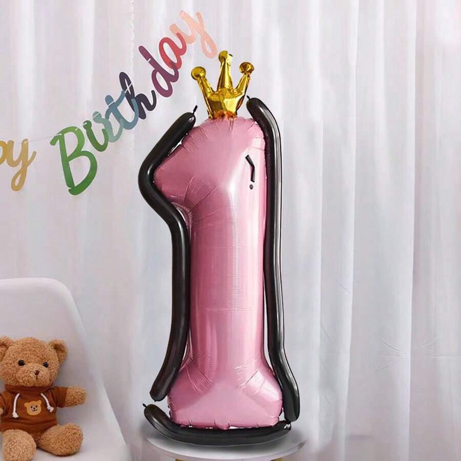 TwoDimensional Cartoon Line Number 09 Balloon 40Inch Large White