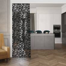 Wiszący parawan, 12-częściowy ekran panelowy do dekoracji pokoju/hotelu, dekoracyjna płyta ścienna - Czarne - Zobacz 3