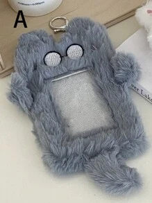 1 件装水泥猫毛绒卡夹和迷你照片展示架，可放置身份证和粉丝照片 - 彩色 - 查看 4