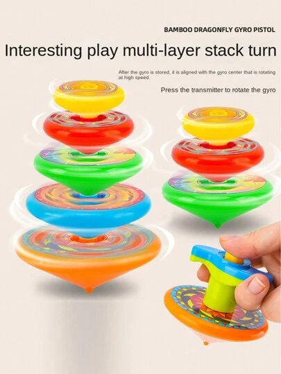 1pc Spinning Top Toy, Rotational Toy, Birthday Gift, Christmas Gift (Some Parts, Sticker Pattern Colors Are Random, Handmade Measurement May Have Slight Deviation)