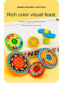 1 件陀螺玩具、旋转玩具、儿童玩具、儿童黑暗派对用品、男孩和女孩的生日礼物、圣诞礼物（部分零件、贴纸图案颜色随机，由于手工制作导致测量略有误差） - 彩色 - 查看 7