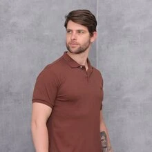 Men's Traditional Basic Horse Polo Shirt - 鏽棕色 - 查看 6