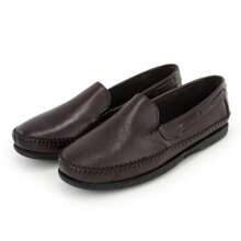 Men's Leather Moccasin Loafer Slipper Shoe - 咖啡棕 - 查看 4