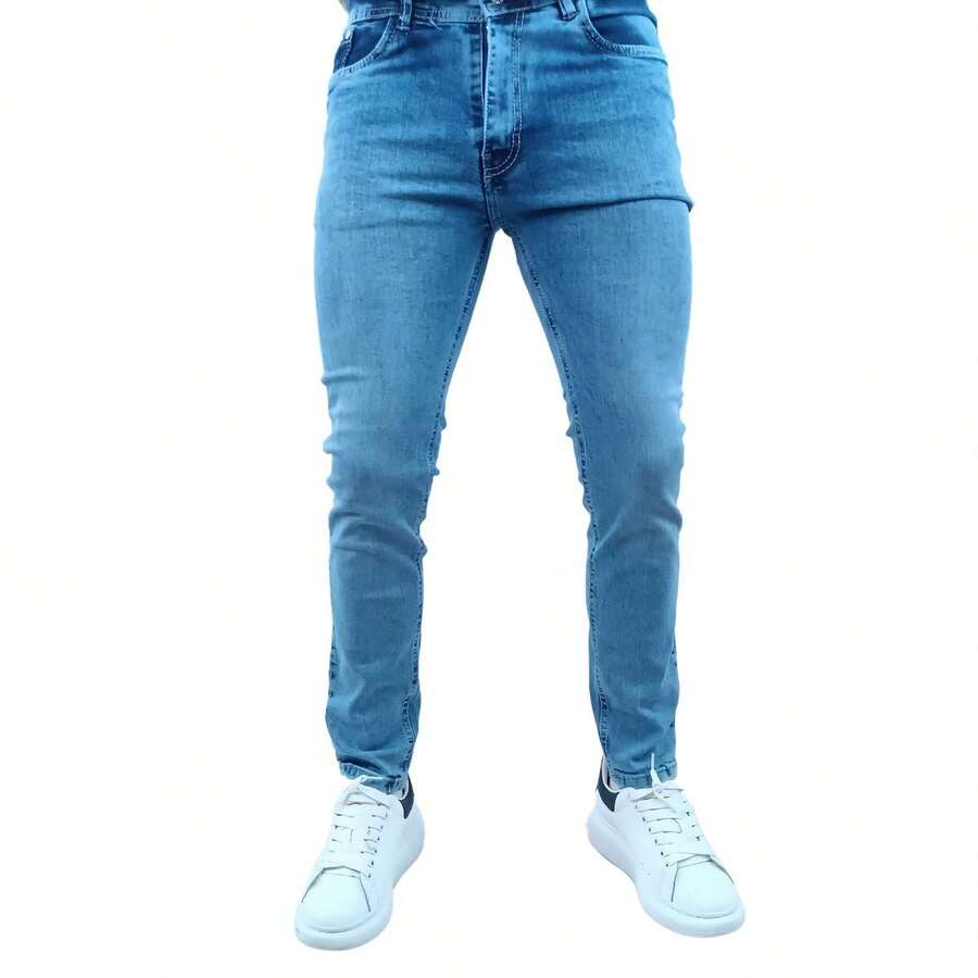 Men's Skinny Jeans Light Blue Fresh Fashion Bluewave - 藍色 - 查看 1