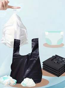 100pcs/Pack Disposable Trash Bags, Baby Diaper Disposal Bags, Portable Mini Car Garbage Bags, Suitable For Outdoor, Stroller, Desk, Kitchen, Living Room, Bathroom, Nursery Cleanup
