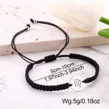 1 pieza Pulsera unisex con de los 12 signos del zodíaco, hecha a mano de acero inoxidable trenzado, de moda