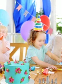 5 件蛋糕奶油花喷嘴套装，适合日常休闲使用 - 銀色 - 查看 5