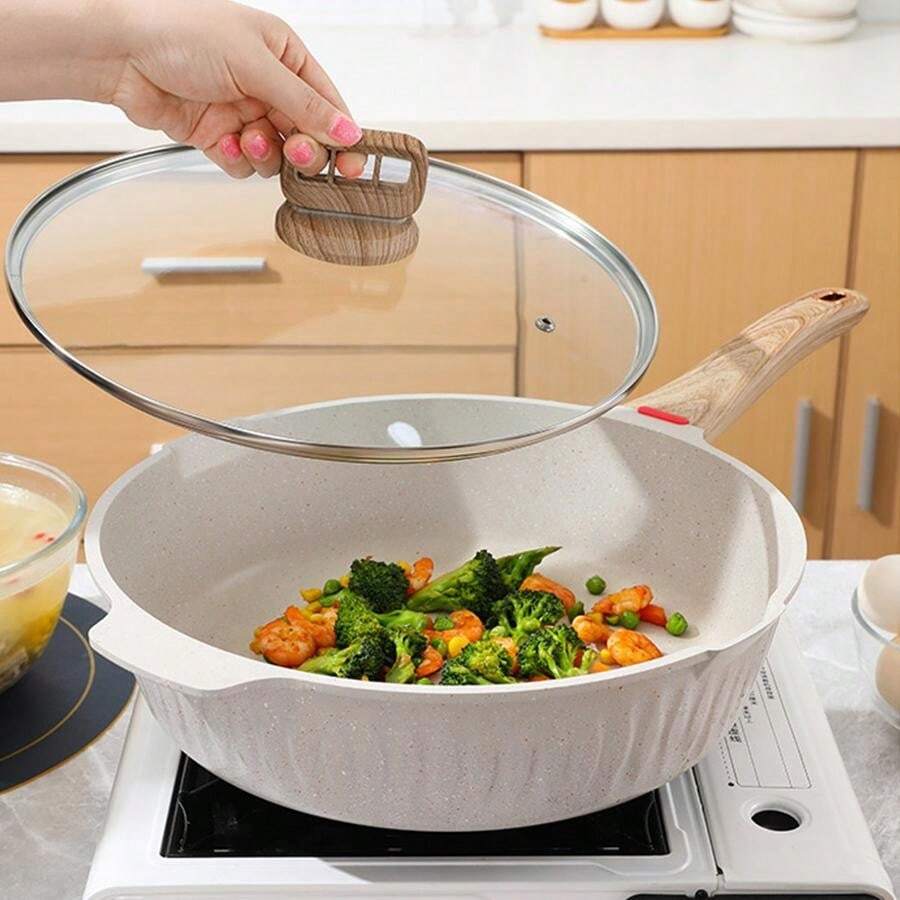 Maifanshi NonStick Frying Pan, MultiFunctional Flat Bottom Pan For