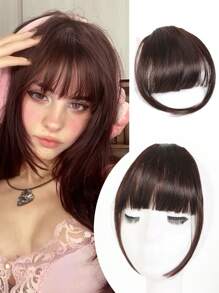 Clip In Bangs With Sideburns Synthetic Wigs Thickened Bangs Hair Clip Straight Fring Fake Bangs False Bangs Hairpiece For Women Girls Forehead Wig Piece Hair Toppers Wig Accessories