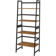 4-Tier Tall Ladder Shelf, Brown Modern Bookcase For Bedroom, Living Room, Office - 棕色 - 查看 3
