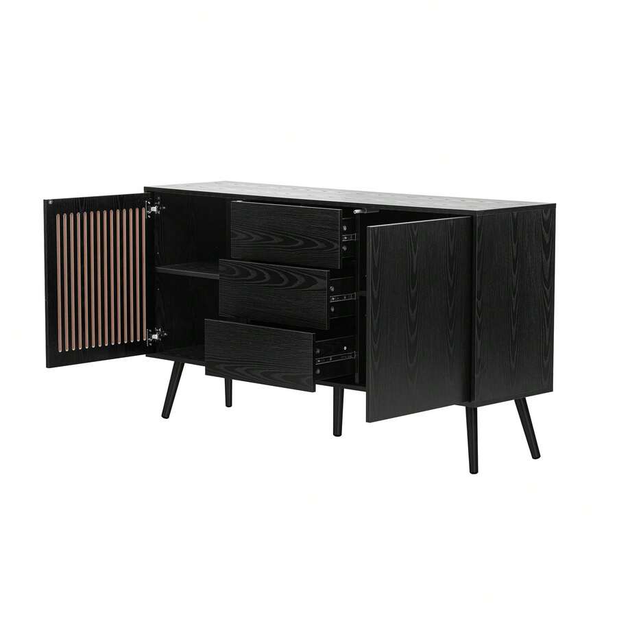 Stylish Modern With 2 Doors, 3 Drawers, And Adjustable Shelving