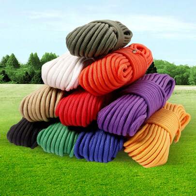 100 م/ قطعة حبل إنقاذ انعكاسي متعدد الألوان 7 نواة للاستخدامات الخارجية والتخييم والتسلق وأنشطة الطوارئ وخيوط منطاد وحبال للملابس والكلاب والأشغال اليدوية