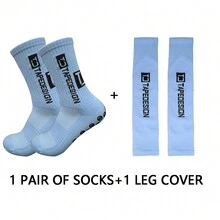 2 đôi tất thể thao chất lượng cao, 1 đôi tất bảo vệ chân ngoài trời cho nam và nữ khi chơi bóng đá và 1 đôi tất thể thao chống trượt khi chơi bóng đá, quần vợt và bóng rổ có đế cao su chấm bi - Nhiều màu - Xem 21