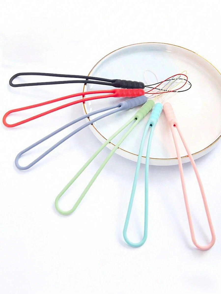 5入組素色矽膠防丟手機掛繩